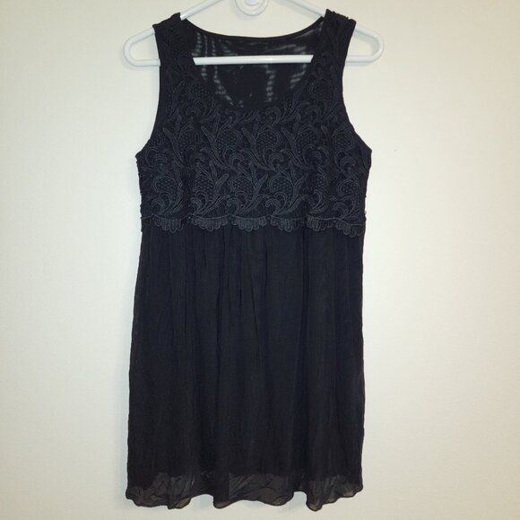 Unbranded Women NightGown Black Lace Nylon Spandex Lined Sz M Goth Fairy Grunge - Picture 1 of 12